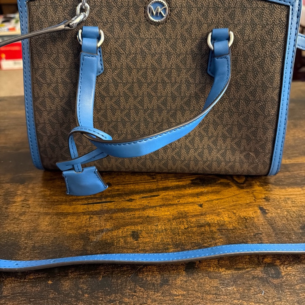 Michael Kors Brown and Blue Crossbody Bag